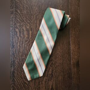 Vintage 👔 1970's Green Striped Wide Necktie EUC $18